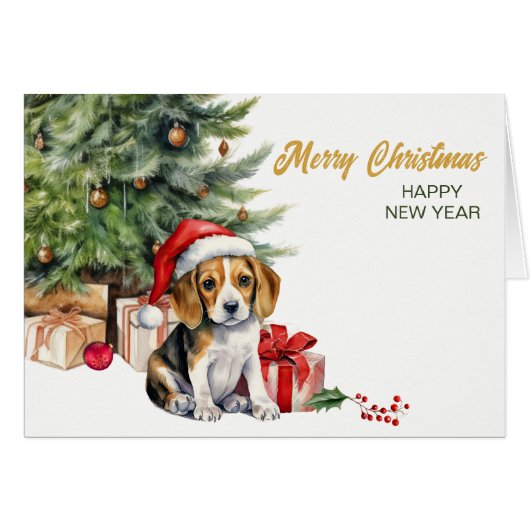 Santa Hat Beagle Hound Chien Chien Chien Chien Chi (Devant horizontal)