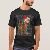 Santa Hat Bengal Cat Xmas met een lelijke bengacht T-shirt (Voorkant)