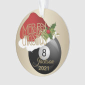 Santa Hat Billiard Ball | DIY-naam Ornament (voorkant)