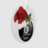 Santa Hat Billiard-ontwerp | DIY-naam Ornament (voorkant)