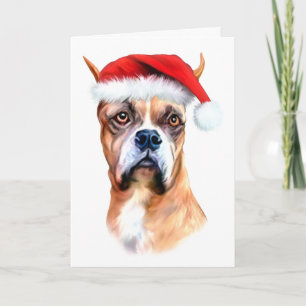 Santa Hat Boxer Feestdagen Kaart