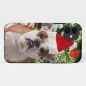 Santa Hat Bulldog Kerstboom Sneeuwman Gift Box Case-Mate iPhone Case (Achterkant (horizontaal))