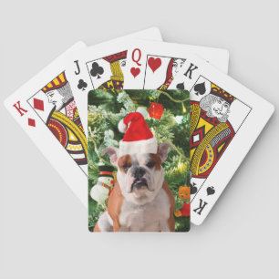 Santa Hat Bulldog Kerstboom Sneeuwman Gift Box Speelkaarten