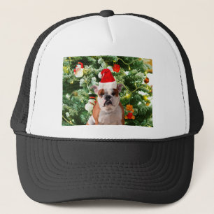 Santa Hat Bulldog Kerstboom Sneeuwman Gift Box Trucker Pet