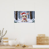 Santa Hat Bunny Poster (Keuken)
