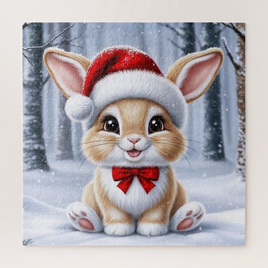 Santa Hat Bunny Puzzel (Verticaal)