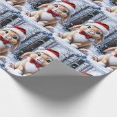 Santa Hat Bunny Wrapping Paper Cadeaupapier (Hoek)