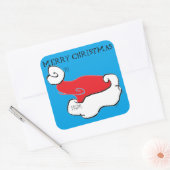 Santa Hat Cadeaulabel Vierkante Sticker (Envelop)