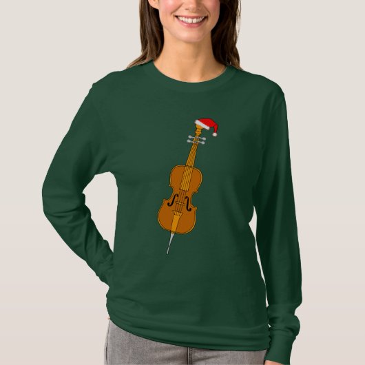 Santa Hat Cello T-shirt (Voorkant)