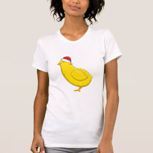 Santa hat chicken grappige kerstman humor t-shirt