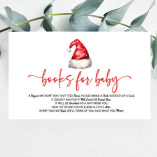 Santa Hat Christmas Baby shower boeken voor Baby Informatiekaartje