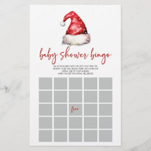 Santa Hat Christmas Bingo Baby shower spel Briefpapier