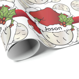 Santa Hat Christmas Golf Ball   DIY-naam Cadeaupapier