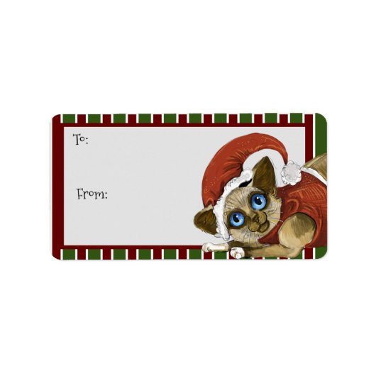 Santa Hat&Coat Christmas Kitty Étiquette (Devant)