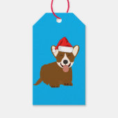Santa Hat Corgi Cadeaulabel (Voorkant)