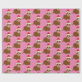 Santa Hat Corgi Cadeaupapier (Vlak)