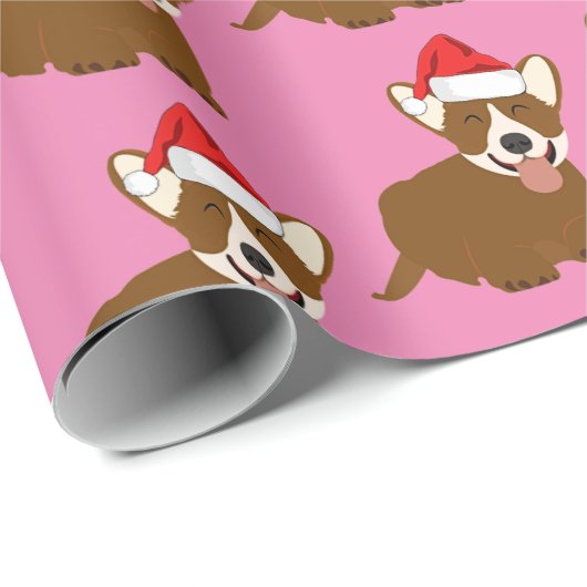 Santa Hat Corgi Cadeaupapier (Rol Hoek)