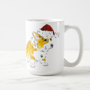 Santa Hat Corgi Koffiemok