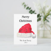 Santa Hat Cute Winter Kerstretro  Briefkaart (Staand voorkant)