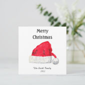Santa Hat Cute Winter Kerstretro  Kaart (Staand voorkant)