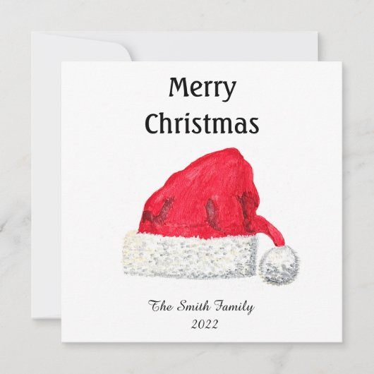 Santa Hat Cute Winter Kerstretro  Kaart (Voorkant)