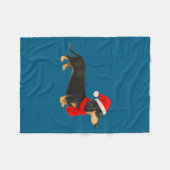 Santa Hat Dachshund Christmas Funny Cute Dog Mom  Fleece Deken (Voorkant (Horizontaal))