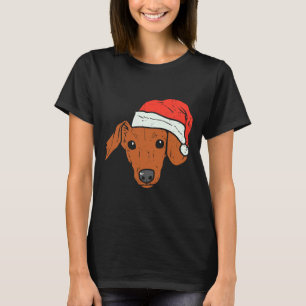 Santa Hat Dachshund Pjs Kerstmis Wener Wein T-shirt