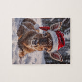 Santa Hat Deer Puzzel (Horizontaal)