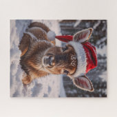 Santa Hat Deer Puzzel (Horizontaal)