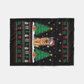 Santa Hat Duitse herder hond Xmas Tree Lights Ugl Fleece Deken (Voorkant (Horizontaal))