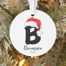 Santa Hat Eenvoudige  letter B Kerst Ornament