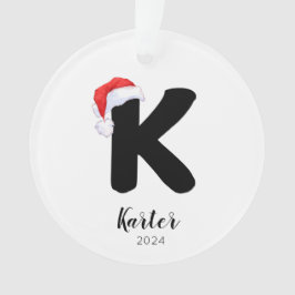 Santa Hat Eenvoudige  letter K Kerst Ornament