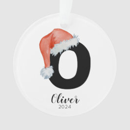 Santa Hat Eenvoudige  letter O Kerst Ornament