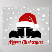 Santa hat en bootsb poster (Voorkant)