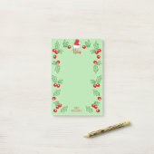 Santa Hat en Holly Berries | Gepersonaliseerd Post-it® Notes (Op bureau)