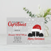 Santa hat en laarzen kaart (Staand voorkant)