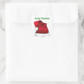 Santa Hat Envelope-zegels Vierkante Sticker (Tas)