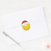 Santa Hat Face Ronde Sticker (Envelop)