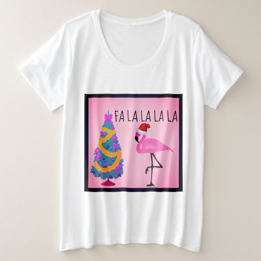 Santa Hat Flamingo Women's Curvy Size T-Shirt (Design voorkant)