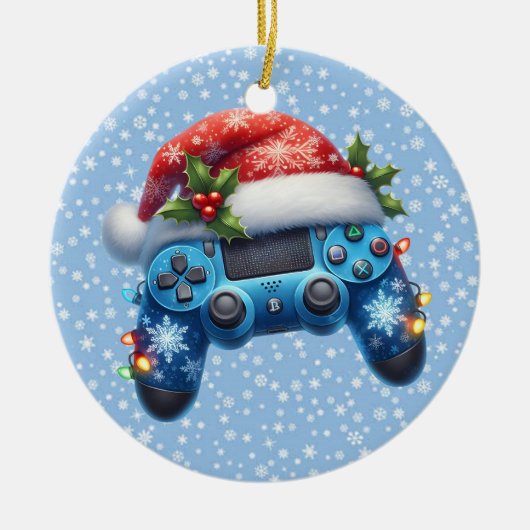 Santa Hat Game Controller Ornament (Voorkant)