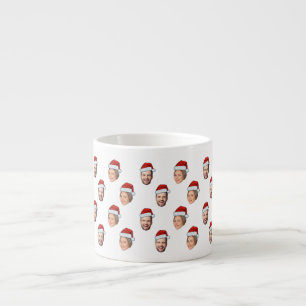 Santa Hat Gepersonaliseerd Gezicht 2 Foto Kerstcad Espresso Kop