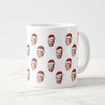 Santa Hat Gepersonaliseerd Gezicht 2 Foto Kerstcad