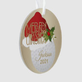 Santa Hat Golf 🏌️ ‍ ♂️ Ball | DIY-naam Ornament (voorkant)