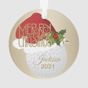 Santa Hat Golf 🏌️ ♂️ Ball DIY-naam Ornament