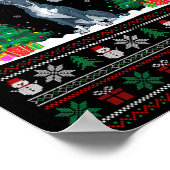 Santa Hat Greyhound Dog Kerstboom Lights Ugly Poster (Hoek)