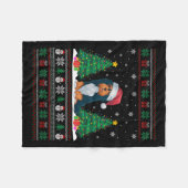 Santa Hat Havanese Hond Kerstboom Lights Ugly Fleece Deken (Voorkant (Horizontaal))