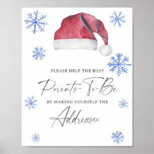 Santa hat - Help de Drukke ouders-to-be Addressee Poster