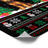 Santa Hat Ierse Wolfshond Hond Xmas Tree Lights Ug Poster (Hoek)