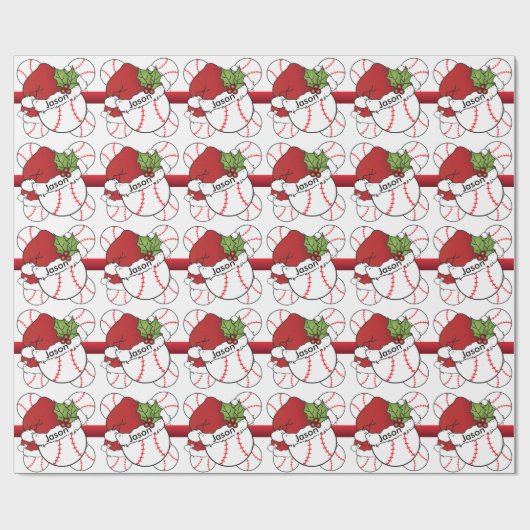 Santa Hat-kersthonkbal | DIY-naam Cadeaupapier (Vlak)