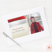 Santa Hat, Kerstmis, Fun Foto Rechthoekige Sticker (Envelop)